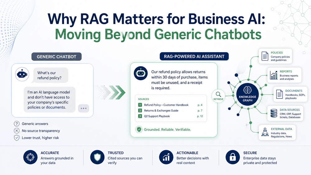 Read more about the article Why RAG Matters for Business AI: Moving Beyond Generic Chatbots